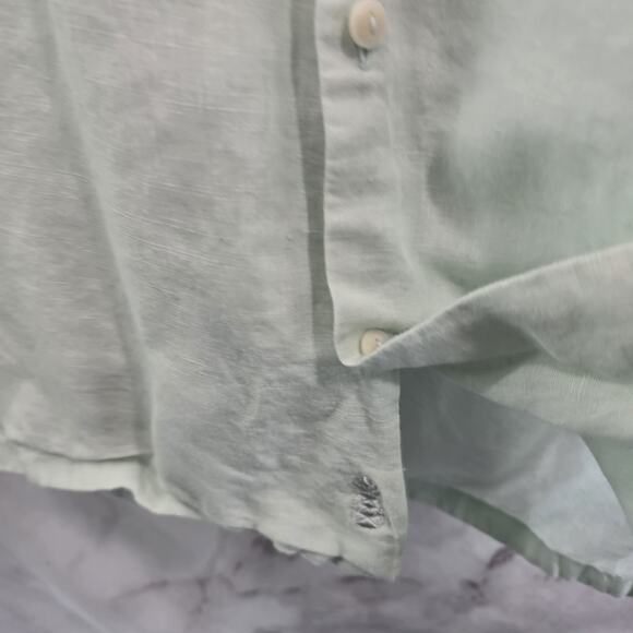 Chubbies Shirt Mens Small Blue Linen Short Sleeve Dad Fit Button Loop Collar - Picture 5 of 14